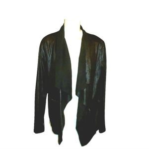 Worthington Black Faux Leather waterfall jacket